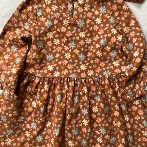 NWT Carter's Baby Girl 2-Piece Dress Set 18 mo Light Brown Floral + Diaper Cover - Picture 5 of 5